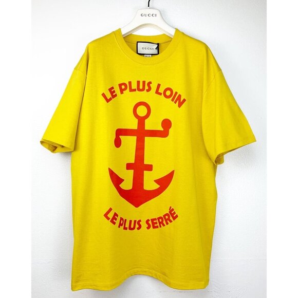 NWT Gucci anchor print oversized T-shirt In Yellow Size M - Picture 4 of 14